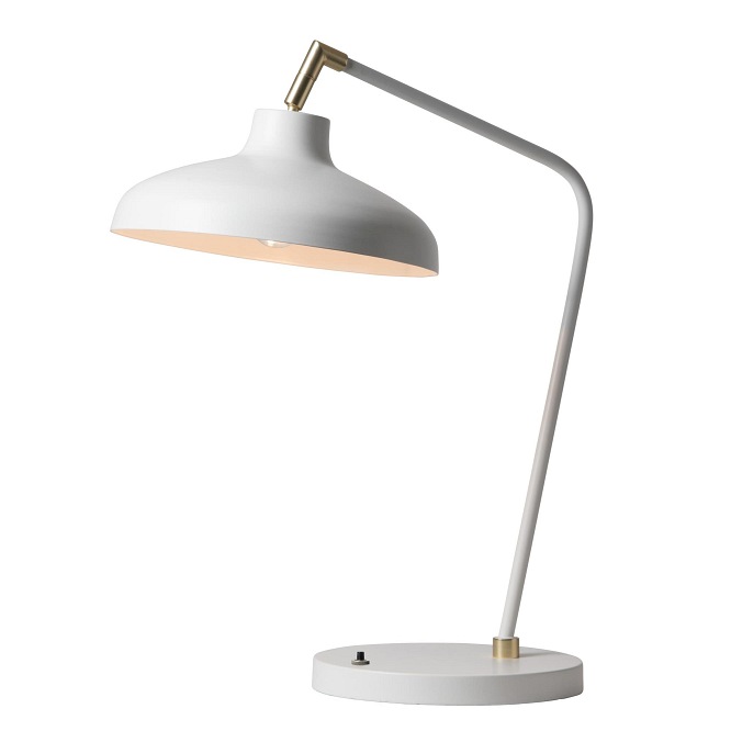 Skandynawska lampa biurkowa Pelle biały mat